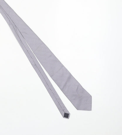 Eddy Taylor Men's Purple Geometric Slim Silk Tie