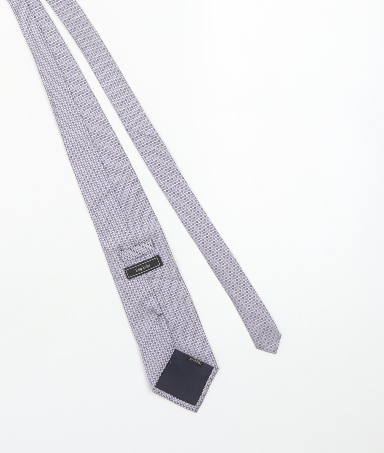 Eddy Taylor Men's Purple Geometric Slim Silk Tie