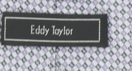 Eddy Taylor Men's Purple Geometric Slim Silk Tie