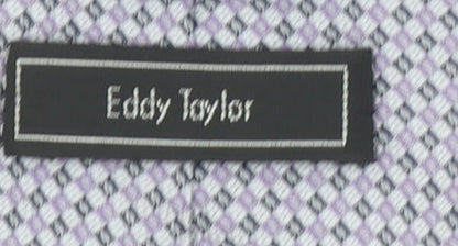 Eddy Taylor Men's Purple Geometric Slim Silk Tie