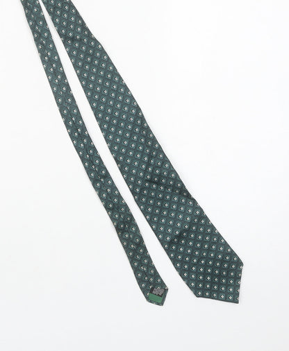 Angelo Bosani Men's Green Geometric Silk Tie Made in Italy One Size