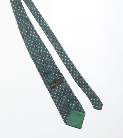 Angelo Bosani Men's Green Geometric Silk Tie Made in Italy One Size