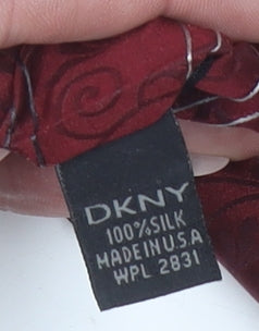 DKNY Men’s Red Silk Striped Designer Tie One Size