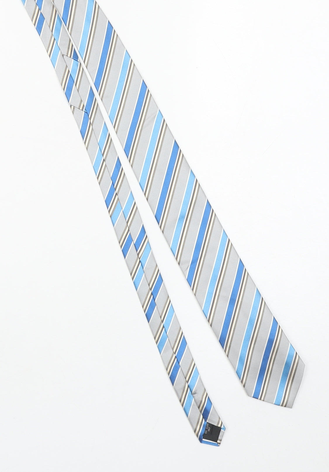 Michelsons of London Men's Blue Striped 100% Silk Tie One Size