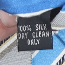 Michelsons of London Men's Blue Striped 100% Silk Tie One Size