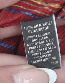 Marks and Spencer Men’s Red Silk Floral Patterned Tie Vintage