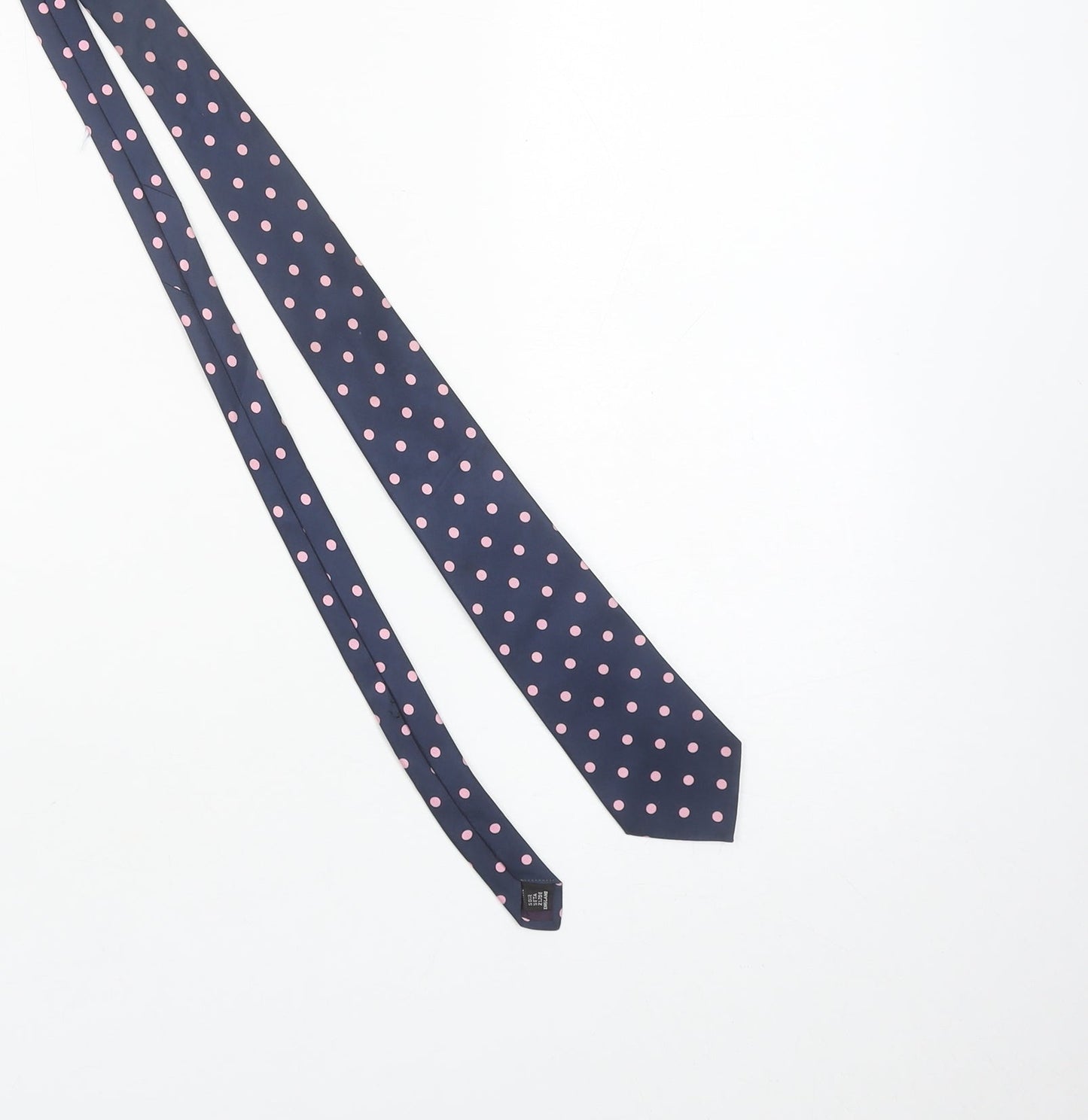 Workshop Men's Blue Silk Polka Dot Tie Made in England