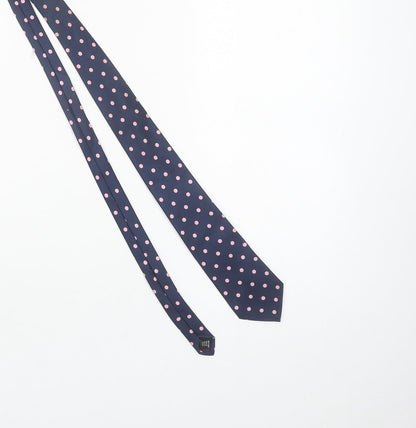 Workshop Men's Blue Silk Polka Dot Tie Made in England