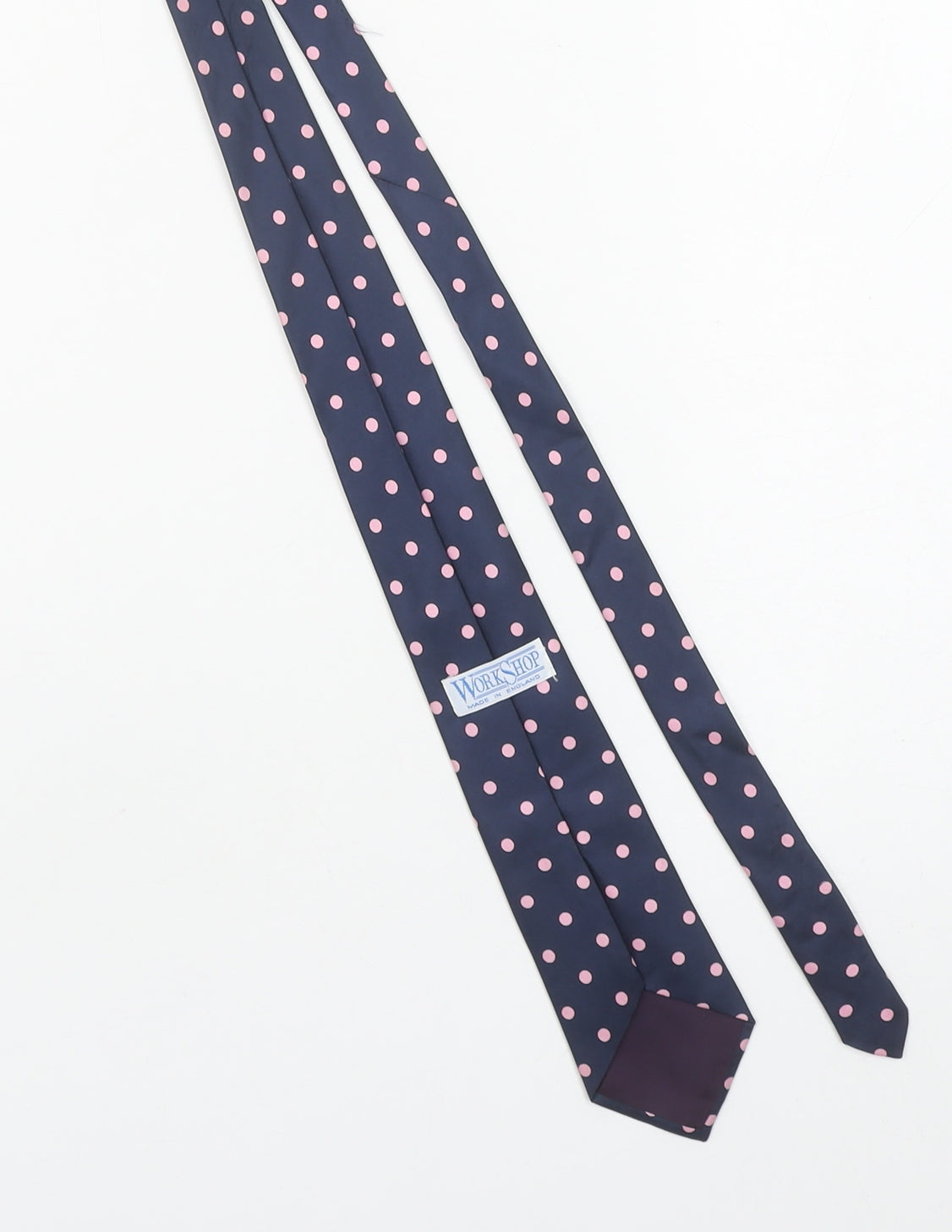 Workshop Men's Blue Silk Polka Dot Tie Made in England