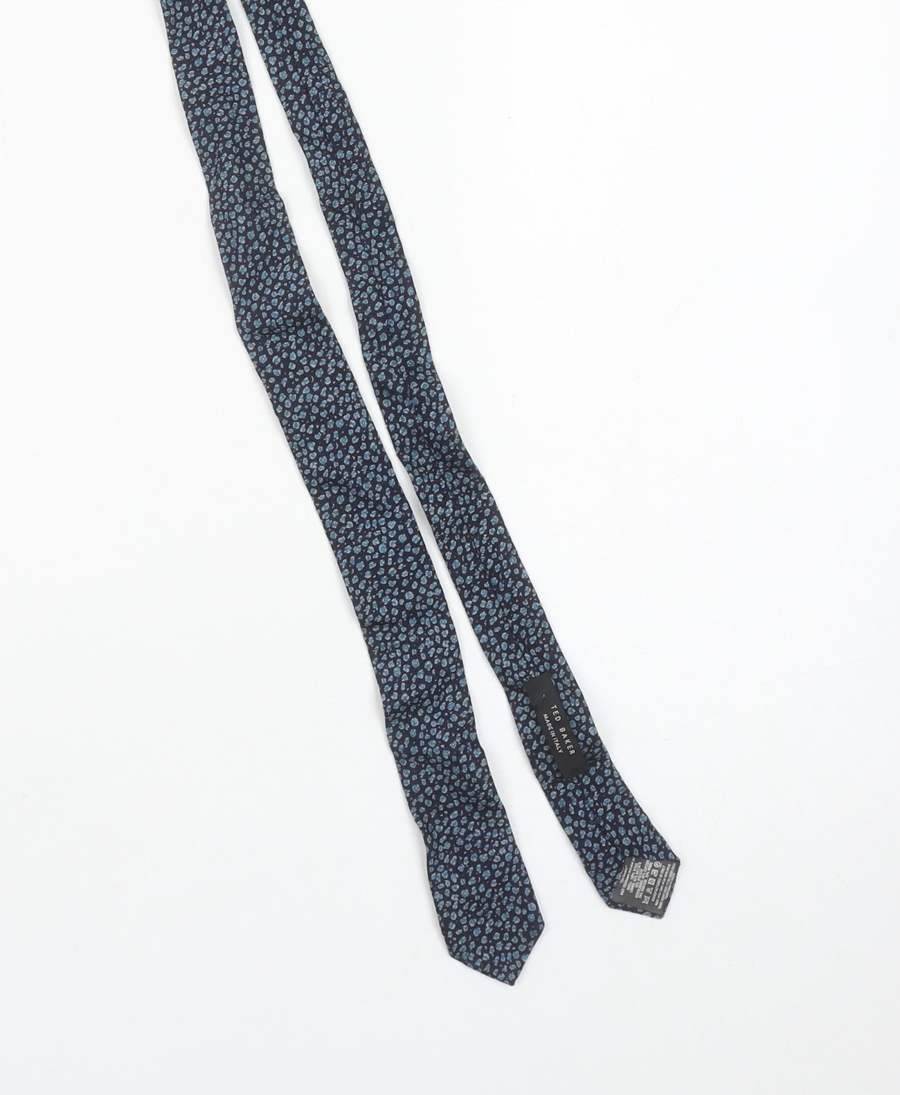 Ted Baker Men's Blue Patterned Wool Slim Tie Made in Italy One Size