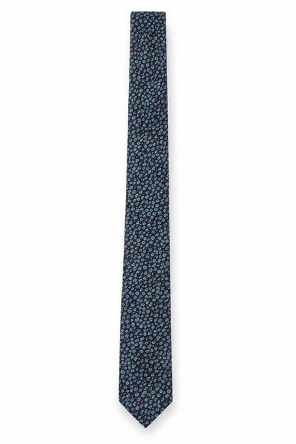 Mens Ted Baker Blue Geometric 100% Wool Slim Tie