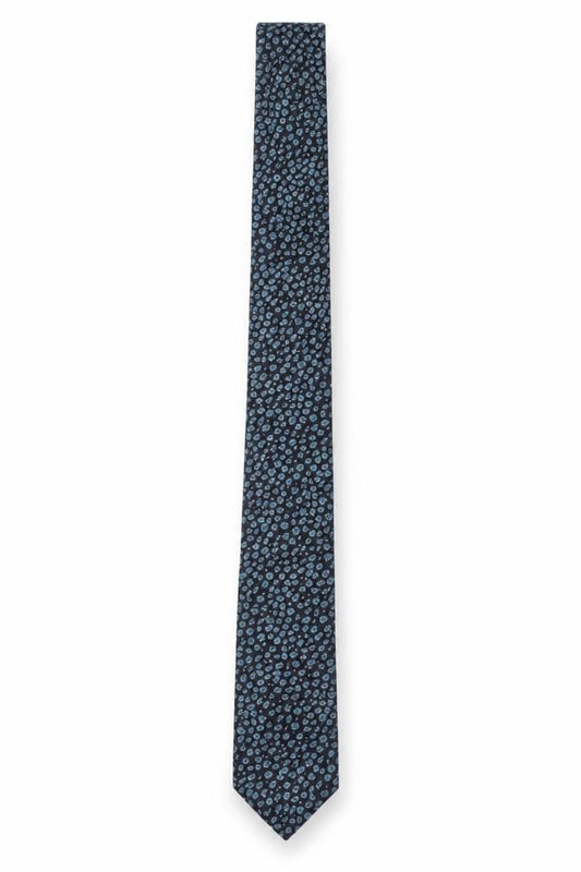 Mens Ted Baker Blue Geometric 100% Wool Slim Tie