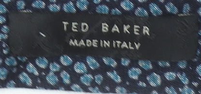 Ted Baker Men's Blue Patterned Wool Slim Tie Made in Italy One Size