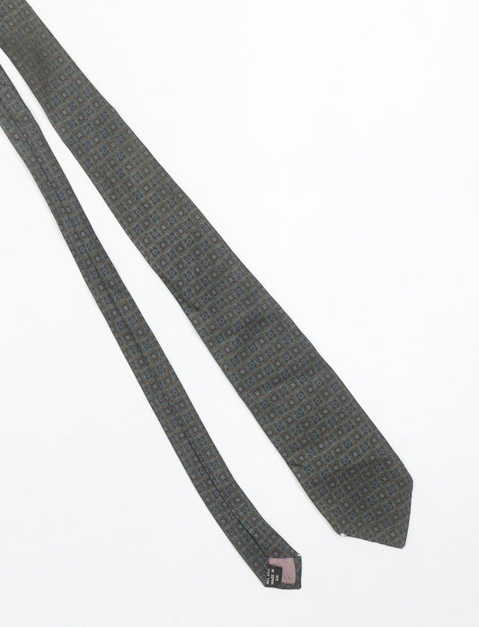 Pierre Cardin Men's Blue Geometric Silk Tie Made in UK