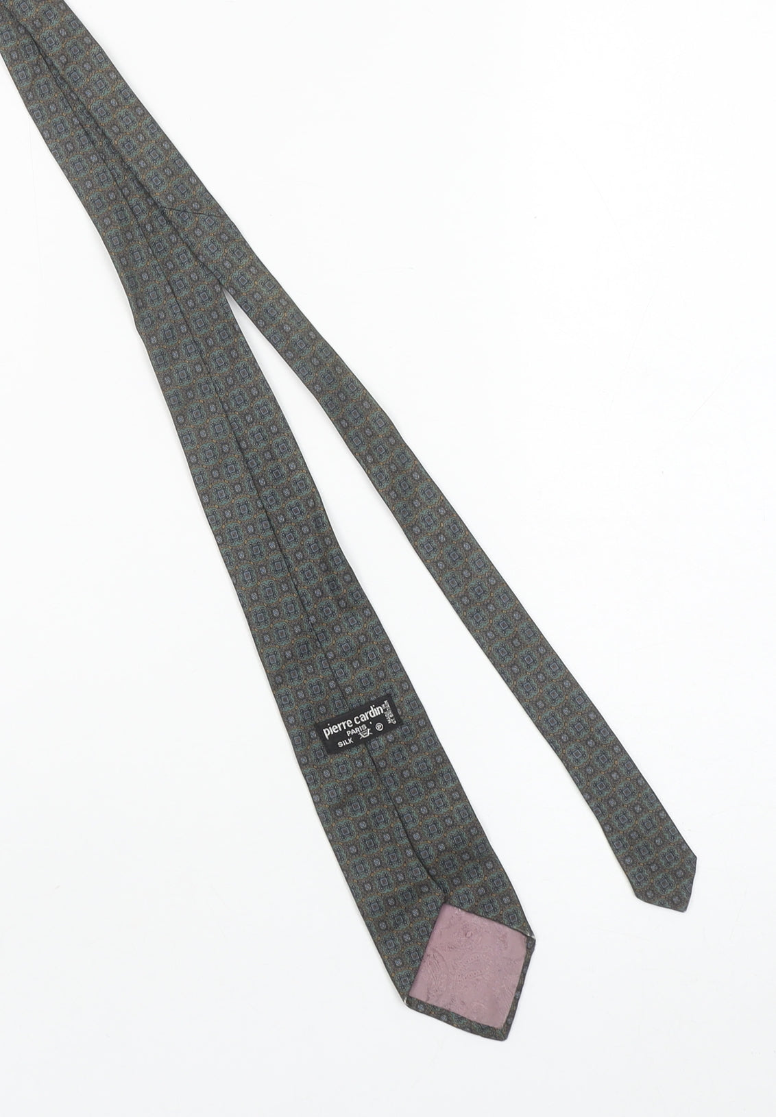 Pierre Cardin Men's Blue Geometric Silk Tie Made in UK