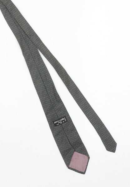 Pierre Cardin Men's Blue Geometric Silk Tie Made in UK