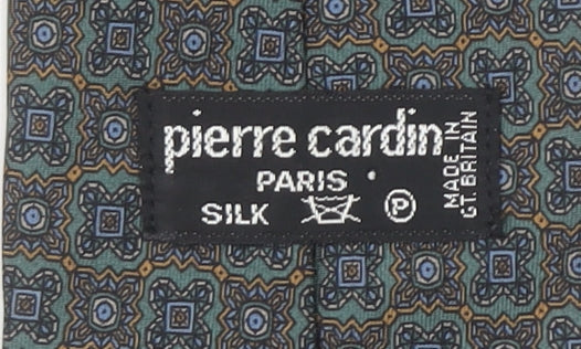 Pierre Cardin Men's Blue Geometric Silk Tie Made in UK
