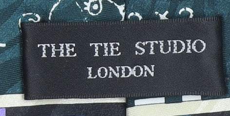 Mens The Tie Studio London Green Geometric 100% Polyester Designer Tie