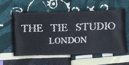 Mens The Tie Studio London Green Geometric 100% Polyester Designer Tie