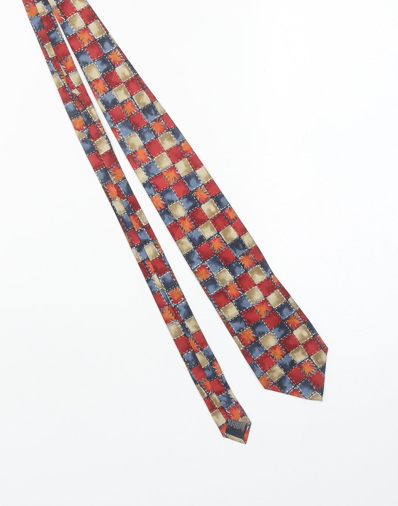 Marks and Spencer Men’s Multicoloured Silk Checked Tie 176 Slim Style