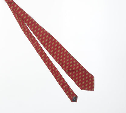 Les Copains Men's Red Geometric Silk Designer Tie One Size