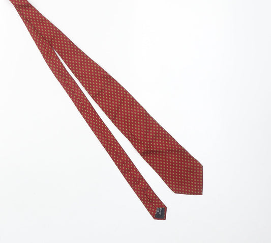 Les Copains Men's Red Geometric Silk Designer Tie One Size