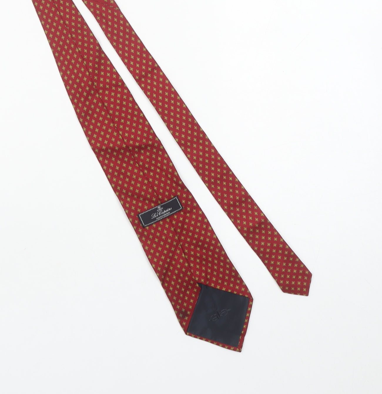 Les Copains Men's Red Geometric Silk Designer Tie One Size