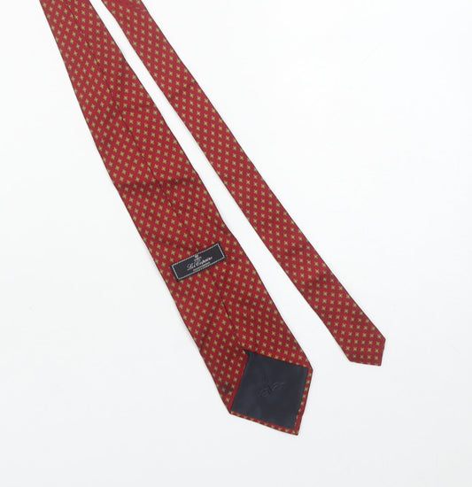 Les Copains Men's Red Geometric Silk Designer Tie One Size
