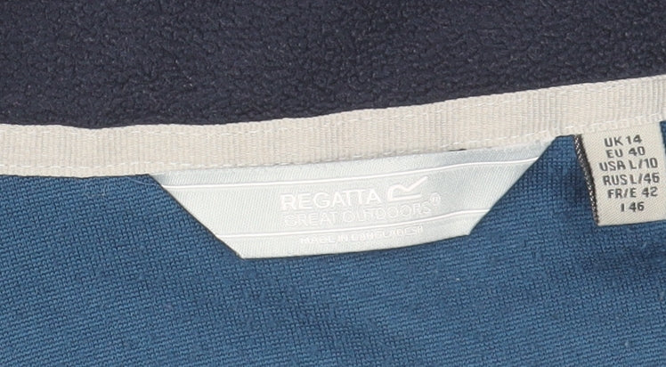 Regatta Great Outdoors Blue 1/4 Zip Fleece Sweatshirt UK 14 Women’s