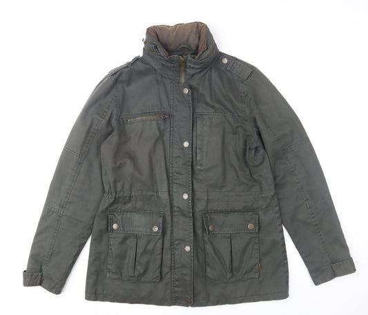 FatFace Women's Green Military Jacket Size 12 Water Resistant Cotton Blend