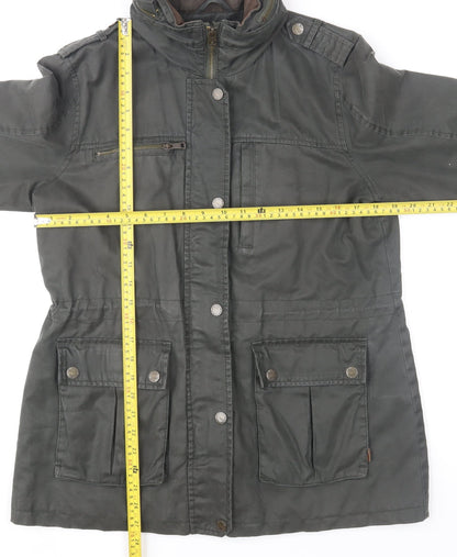 FatFace Women's Green Military Jacket Size 12 Water Resistant Cotton Blend