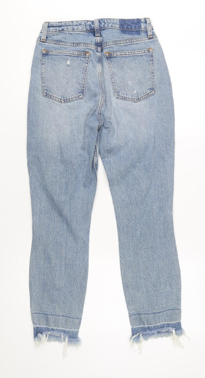 Abercrombie & Fitch Women's Blue High Rise Mom Jeans Size 26 Distressed Denim