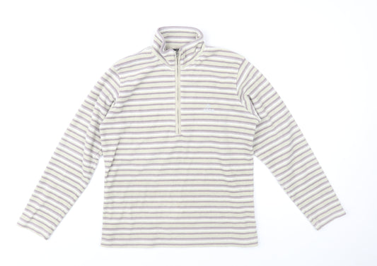 Craghoppers Women’s Beige & Purple Striped Fleece Pullover UK 10