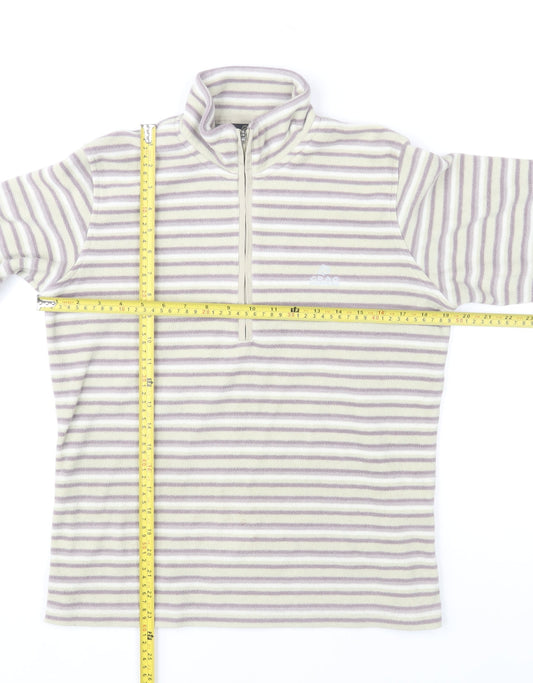 Craghoppers Women’s Beige & Purple Striped Fleece Pullover UK 10