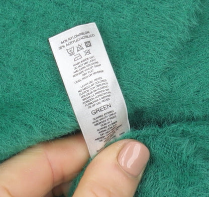 Gallery Women Green Collared Henley Long Sleeve Knit Jumper XL