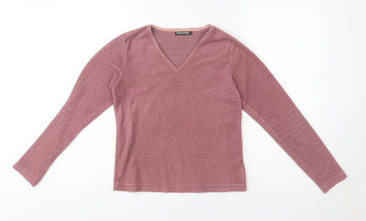 Craghoppers Womens Pink V-Neck Pullover Sweatshirt Size 8