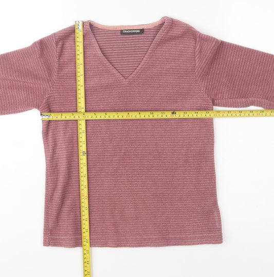 Craghoppers Womens Pink V-Neck Pullover Sweatshirt Size 8