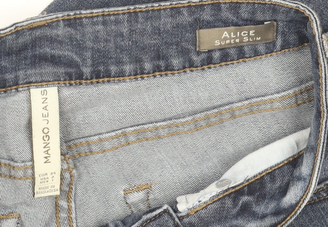 Mango Womens Blue Alice Super Slim Skinny Jeans Size 6