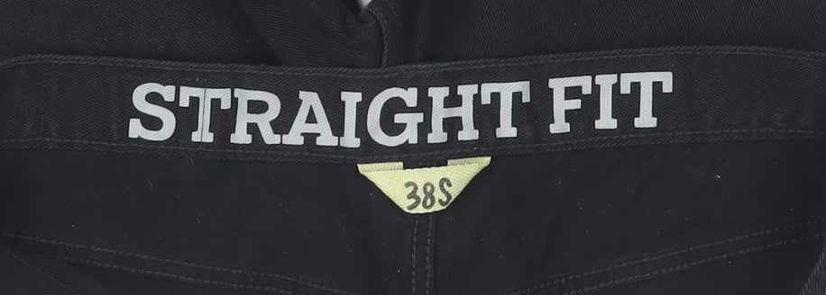 Maine New England Mens Black Straight Fit Jeans 38S Regular Denim