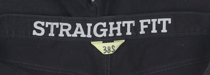 Maine New England Mens Black Straight Fit Jeans 38S Regular Denim