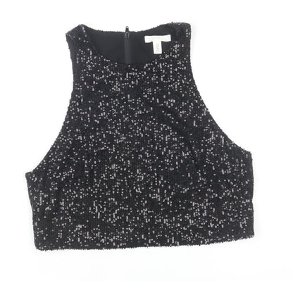 Womens UK Size 12 H&M Black Cropped Tank