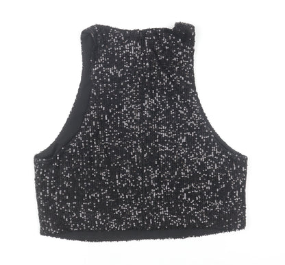Womens UK Size 12 H&M Black Cropped Tank