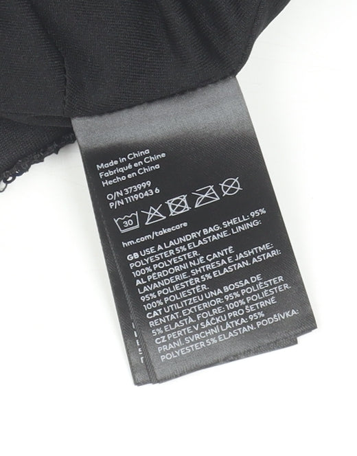 Womens UK Size 12 H&M Black Cropped Tank