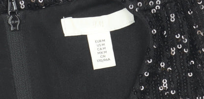 Womens UK Size 12 H&M Black Cropped Tank