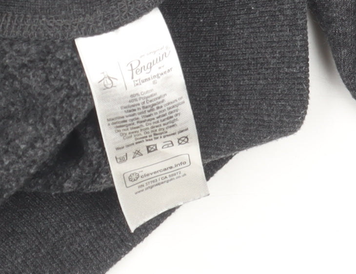 Original Penguin Men's Grey 1/4 Zip Jumper Size S Regular Fit