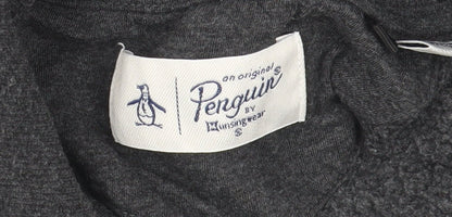 Original Penguin Men's Grey 1/4 Zip Jumper Size S Regular Fit