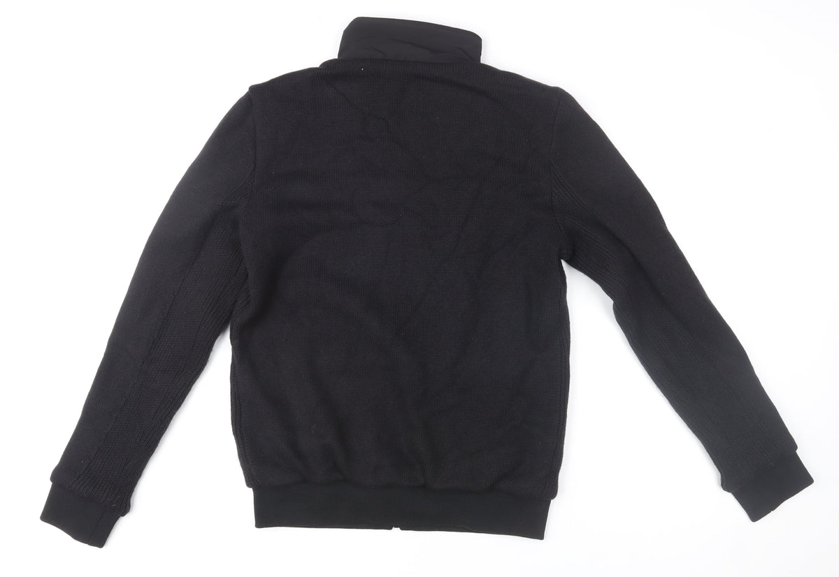 Mens UK Size S Superdry Black Bomber Jacket