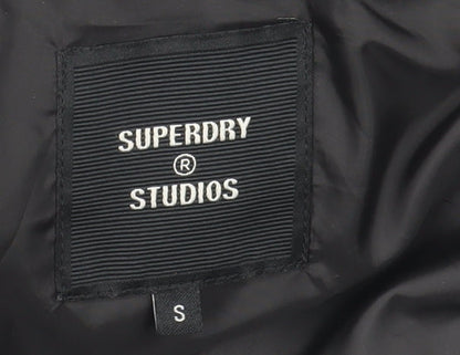 Mens UK Size S Superdry Black Bomber Jacket
