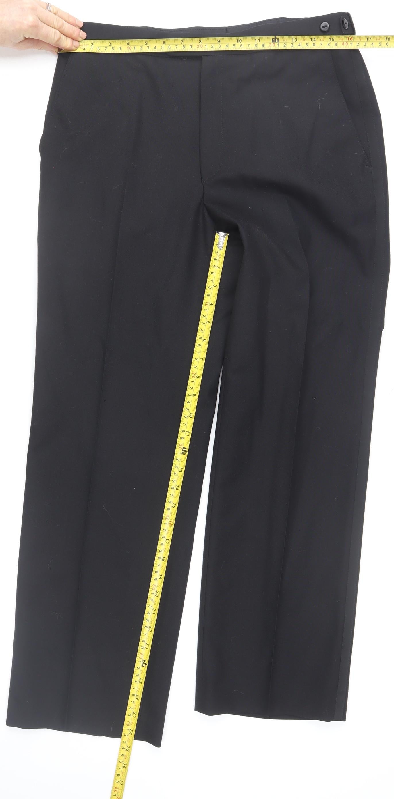 Marks and Spencer St Michael Men's Black 34W 29L Dress Trousers Wool Blend