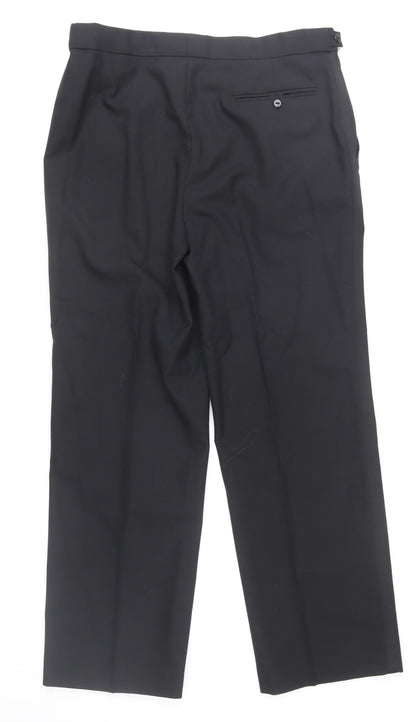 Marks and Spencer St Michael Men's Black 34W 29L Dress Trousers Wool Blend